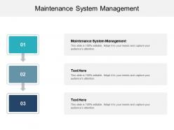 Maintenance system management ppt powerpoint presentation pictures clipart images cpb