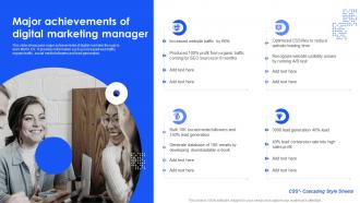 Major Achievements Of Digital Marketing Manager