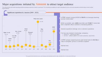 Major Acquisitions Initiated Success Story Of Amazon To Emerge As Pioneer Strategy SS V
