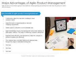Major advantages of agile product management