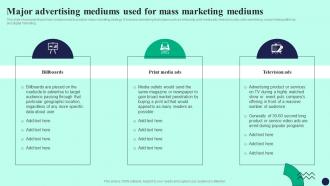 Major Advertising Mediums Used For Mass Detailed Guide To Mass Marketing MKT SS V