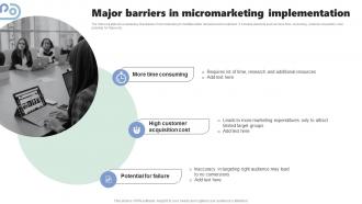 Major Barriers In Micromarketing Strategies For Personalized MKT SS V