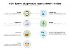 Major barriers of agriculture sector and their solutions