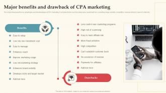 Major Benefits And Drawback Of CPA Marketing Complete Guide For Deploying CPA Ppt Background