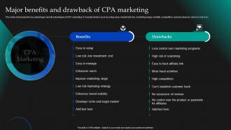 Major Benefits And Drawback Of CPA Marketing CPA Marketing Implementation MKT SS V