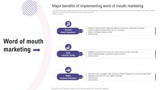 Major Benefits Of Implementing Word Of Using Social Media To Amplify Wom Marketing Efforts MKT SS V
