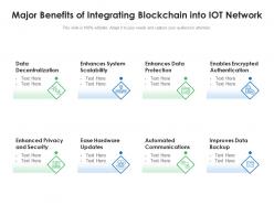 Major benefits of integrating blockchain into iot network