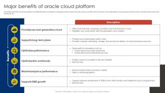 Major Benefits Of Oracle Cloud Platform Oracle Cloud SaaS Platform Implementation Guide CL SS