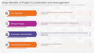 Major benefits of project coordination and management slide