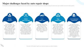 Major Challenges Faced By Auto Repair Car Service Center Business Plan BP SS