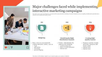 Major Challenges Faced While Implementing Interactive Marketing Using Interactive Marketing MKT SS V