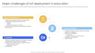 Major Challenges Of IoT Deployment Smart IoT Solutions In Education System IoT SS V