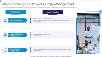 Major Challenges Of Project Quality Management