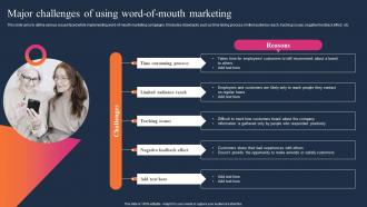 Major Challenges Of Using Word Of Mouth Marketing Effective WOM Strategies MKT SS V