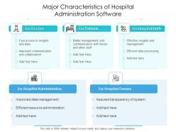 Major Characteristics Of Hospital Administration Software