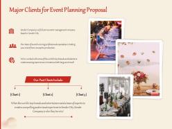 Major Clients For Event Planning Proposal Ppt Powerpoint Presentation Infographic