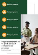 Major Clients For How To Pitch A Brand Collaboration Proposal One Pager Sample Example Document