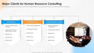 Major Clients For Human Resource Consulting