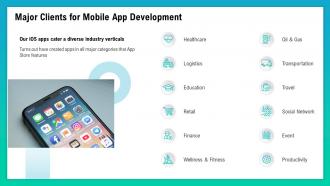 Major clients for mobile app development ppt slides model