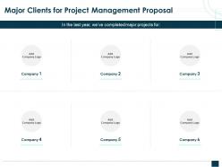 Major clients for project management proposal ppt powerpoint ideas