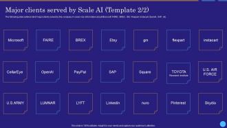 Major Clients Served By Scale Ai Scale Ai Data Labeling And Annotation Platform AI SS Captivating Downloadable