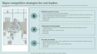 Major Competitive Strategies For Cost Leaders Critical Initiatives To Deploy Successful Business