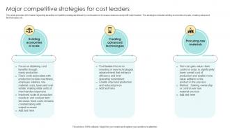 Major Competitive Strategies For Cost Leaders Devising Essential Business Strategy