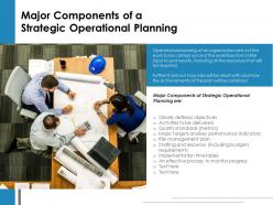 Major components of a strategic operational planning