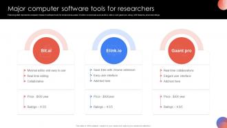 Major Computer Software Tools For Researchers PPT Presentation