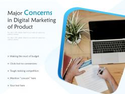 Major concerns in digital marketing of product