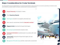 Major considerations for cruise terminals ppt powerpoint presentation professional example
