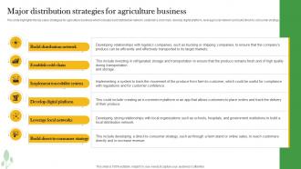 Major Distribution Strategies For Agriculture Business Crop Farming Business Plan BP SS