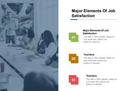 Major elements of job satisfaction ppt powerpoint presentation model background cpb