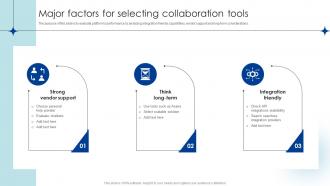 Major Factors For Selecting Collaboration Tools