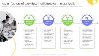 Major Factors Of Workflow Inefficiencies In Organization Strategies For Implementing Workflow