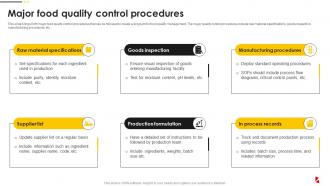 Major Food Quality Control Procedures Food Quality And Safety Management Guide