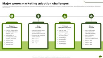 Major Green Marketing Adoption Challenges Adopting Eco Friendly Product MKT SS V