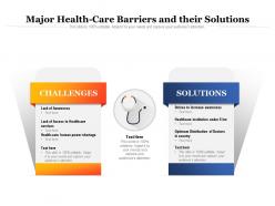 Major health care barriers and their solutions