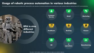 Major Industries Adopting Robotic Usage Of Robotic Process Automation