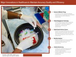 Major innovations in healthcare to maintain accuracy quality and efficiency