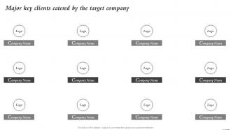 Major Key Clients Catered By The Target Company Mergers And Acquisitions Process Playbook