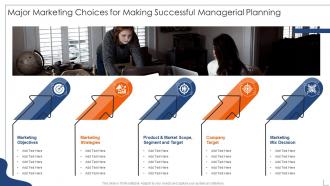 Major marketing choices for making successful managerial planning