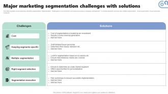 Major Marketing Segmentation Challenges Micromarketing Strategies For Personalized MKT SS V