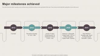 Major Milestones Achieved Online Healthcare Company Fundraising Pitch Deck