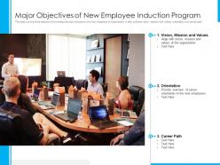 Major objectives of new employee induction program