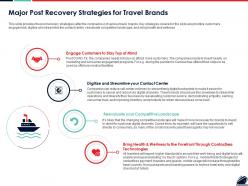 Major post recovery strategies for travel brands ppt powerpoint background designs