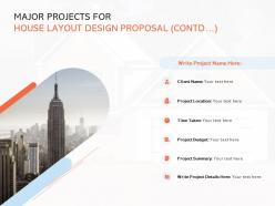 Major projects for house layout design proposal contd management ppt ideas