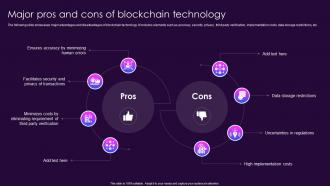 Major Pros And Cons Of Blockchain Technology Role Of Blockchain In Media BCT SS