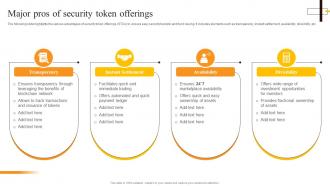 Major Pros Of Security Token Offerings Security Token Offerings BCT SS