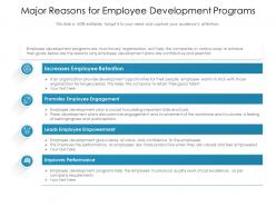 Major reasons for employee development programs